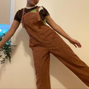 Aerie Cropped Corduroy Overalls